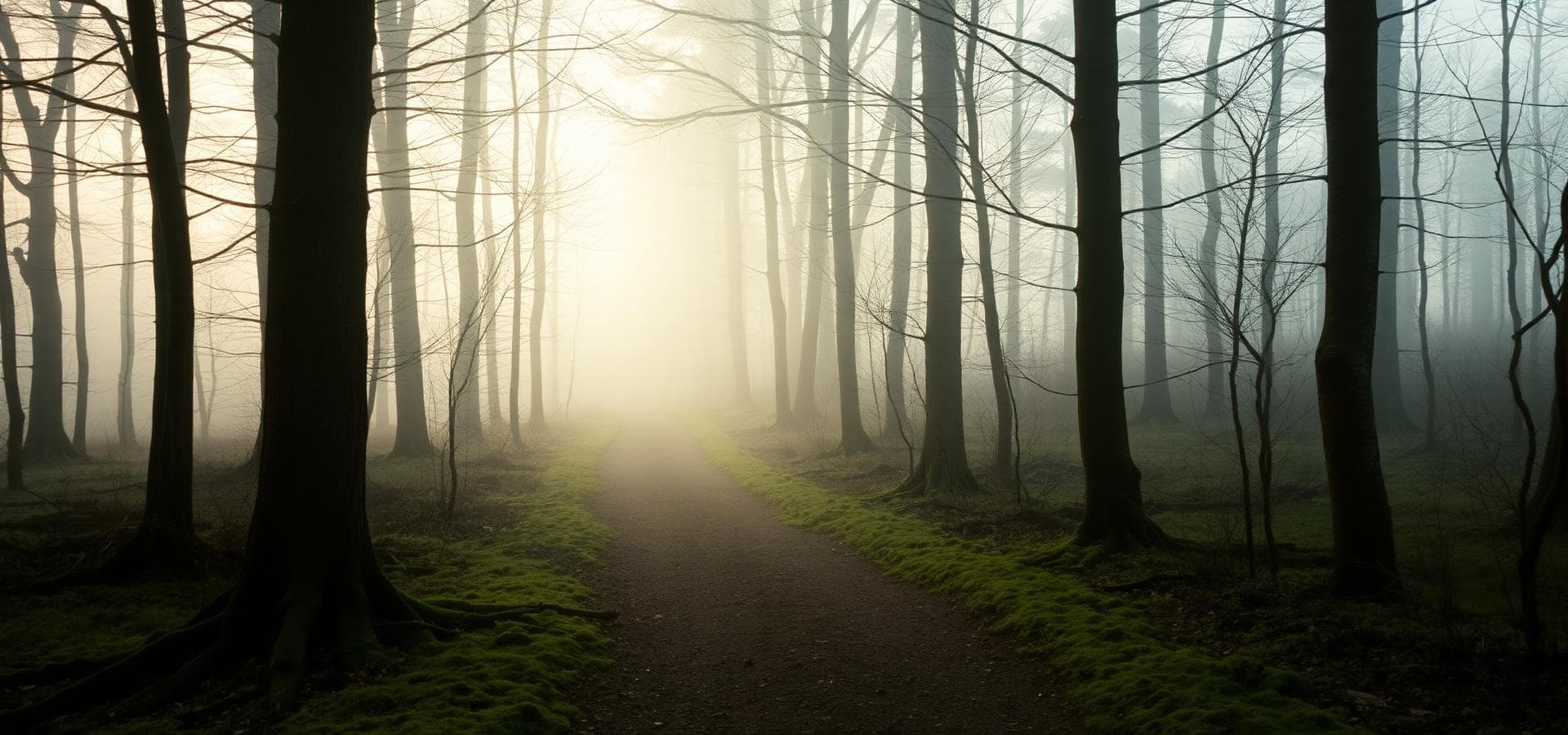 Nebliger Waldweg im Morgenlicht — Bildstrecke Hideaways.